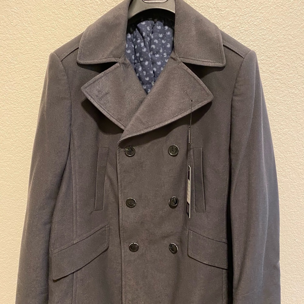 Men's Double Breasted Pea Coat - Picture 4 of 5